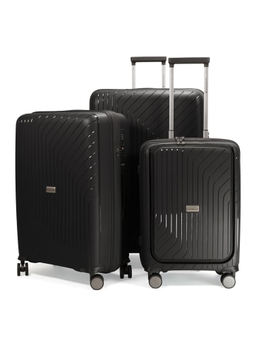Hauptstadtkoffer TXL - 3er Kofferset Hartschalen-Trolleys Laptop-Fach 4 Rollen TSA in Schwarz
