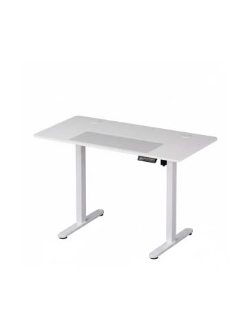 relaxdays Höhenverstellbarer Schreibtisch in Weiß - (B)160 x (H)120 x (T)60 cm