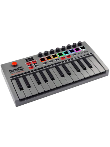 Rock Machine Go 25 Key USB & Bluetooth MIDI Keyboard Controller With 8 Backlit Drum Pads