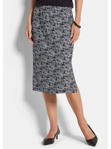 GOLDNER Kurzgröße: Schlupfrock mit floralem Muster in schwarz / weiß / gemustert