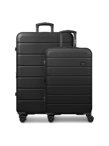 Saxoline Miami 4-Rollen Kofferset S+L mit Dehnfalte black