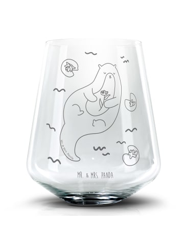 Mr. & Mrs. Panda Blümchentailglas Otter Seerose ohne Spruch in Transparent