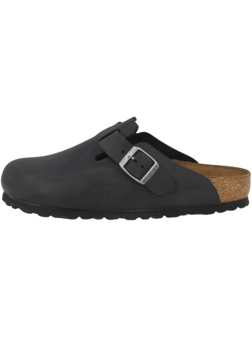 Birkenstock Clogs Boston Geöltes Nubukleder schmal in schwarz