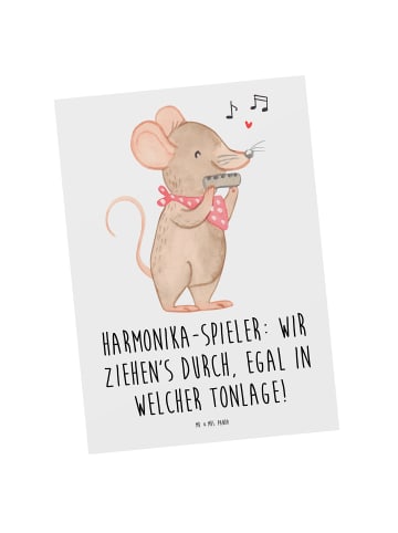 Mr. & Mrs. Panda Grußkarte Harmonika Spieler mit Spruch in Weiß