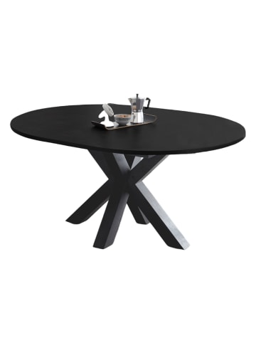 58 aufm Kessel ESSTISCH Rund ausziehbar Edda 8 110 x 110 x 78 Küchentisch Graphit/Schwarzstahl