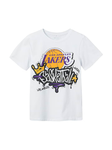 name it NBA Print Design T-shirt - Rundhals Kurzarmshirt Oberteil in Weiß-2