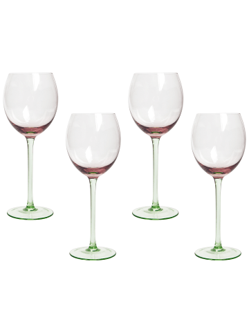Beliani 4er-Set Gläser DIOPSIDE in Transparent/Rosa/Grün