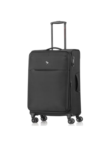 Pack Easy GoOn 4 Rollen Trolley M 67 cm mit Dehnfalte schwarz