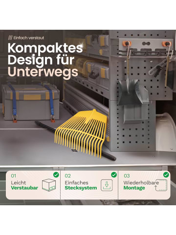 Novatool Novatool 2X Laubbesen mit Teleskop-Stiel bis 152cm, 2 in 1 Kombigerät, in Gelb