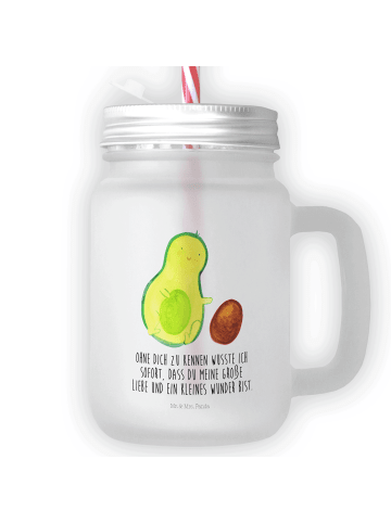 Mr. & Mrs. Panda Glas Avocado Kern rollt mit Spruch in Transparent