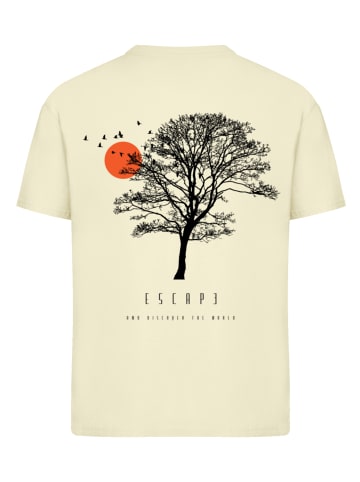 F4NT4STIC Ladies Everyday Tee Escape Discover the World Tree Birds in softyellow