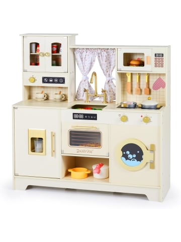 COSTWAY Kinderküche Ink. 14 Zubehörteilen ab 3 Jahren in Weiß