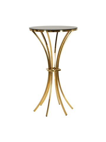 Mauro Ferretti Bartisch aus gold-schwarzem Metall und Glas (Ø 60x108 cm)