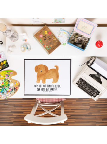 Mr. & Mrs. Panda schreibtischunterlage Hund Flauschig mit Spruch in Weiß