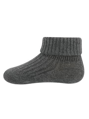 ewers 3er-Set Socken Rippe/Umschlag in anthrazit-eichel-toffee