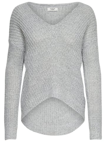 JACQUELINE de YONG Strickpullover Strick Knitted Sweater Pulli lang in Grau