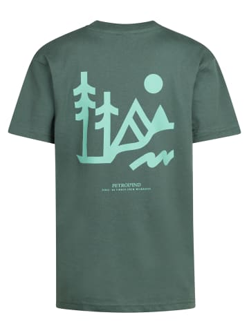 Petrol Industries Rückenprint T-Shirt Tetons in Grün