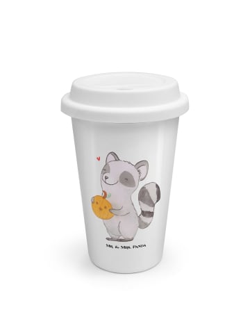 Mr. & Mrs. Panda To Go Becher Waschbär Kürbis ohne Spruch in Weiß