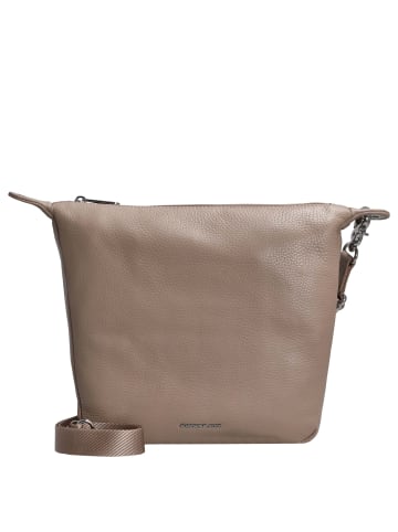 Mandarina Duck Mellow Leather - Schultertasche 28 cm (nero) in warm taupe
