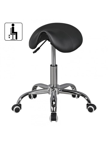 KADIMA DESIGN MENTON - Sattel-Hocker in , Arbeitshocker mit in Schwarz