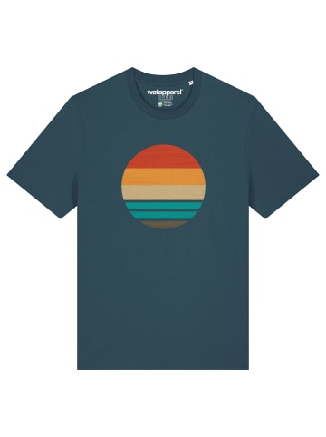 wat? Apparel T-Shirt Retro Sunset Ocean in Petrol