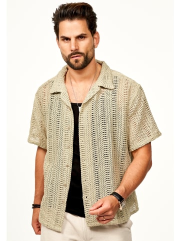 SOULSTAR Kurzarmhemd - für Herren Freizeithemd als Kurzam Strick Festival Hemd in Stone