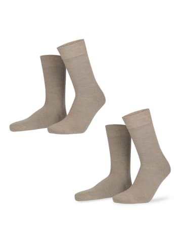 Hudson Socken Only 2-Pack langlebig in Beigemel.