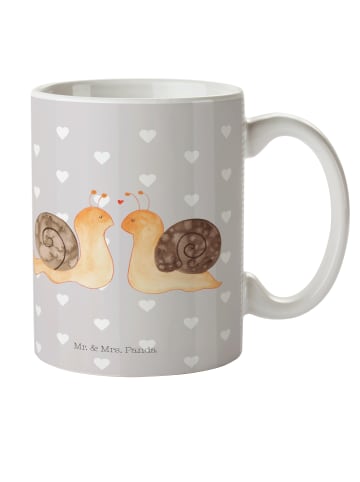 Mr. & Mrs. Panda Plastikbecher Schnecken Liebe ohne Spruch in Grau Pastell
