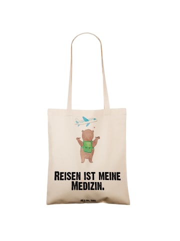 Mr. & Mrs. Panda Beutel Bär Reisen mit Spruch in Creme