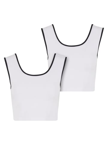 Urban Classics Urban Classics Cropped T-Shirts in white/black+white/black