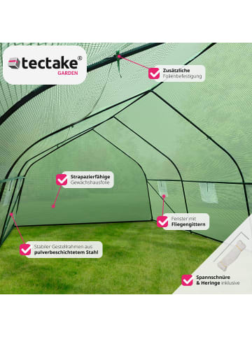 tectake Foliengewächshaus  600 x 300 x 205 cm, grün