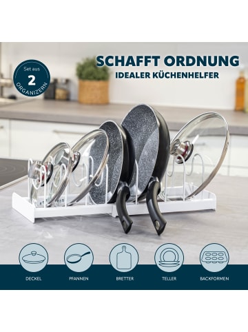 eluno Topfdeckel und Pfannenhalter 2er Set ca. 47 x 17 x 14 (B/H/T)