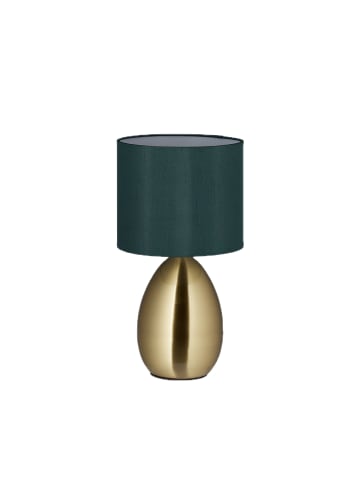 relaxdays Nachttischlampe in Gold/ Dunkelgrün - (H)34 x Ø18 cm