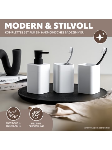 bremermann Badezimmer-Set SAVONA, Soft-Touch, eckig