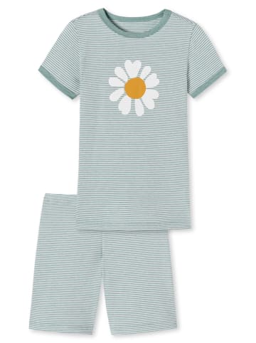 Schiesser Schlafanzug Natural Love - Organic Cotton in Grün-Meliert