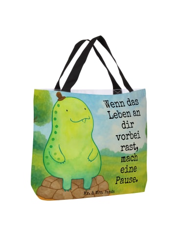 Mr. & Mrs. Panda Strandtasche Schildkröte Pause Design mit Spruch in Weiß