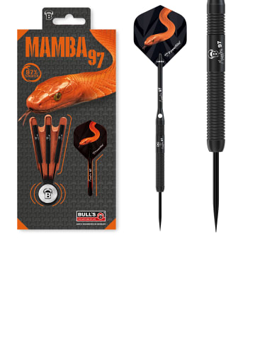 BULLS Steeldarts Mamba 97 M1 Dartpfeile 97% Tungsten Darts-Set Profi in red snake