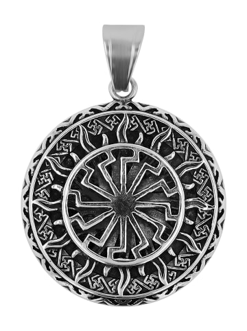 Adeliás Unisex Anhänger – Sonne Gravuranhänger aus Edelstahl in silber