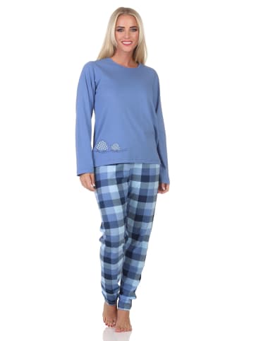 NORMANN Schlafanzug Pyjama langarm Tiermotiv - 88761 in dunkelblau