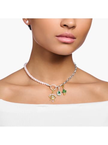 Thomas Sabo Charm-Anhänger Kaktus in gold, bunt