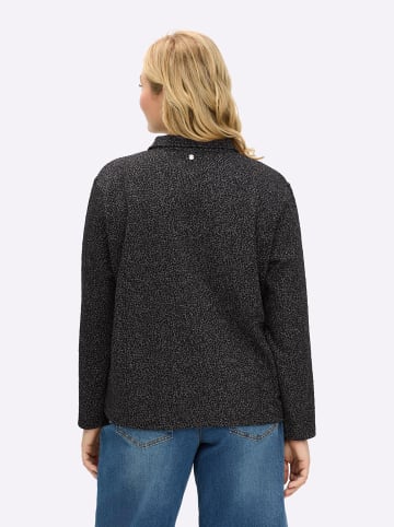 sheego Shirtjacke in schwarz-gemustert