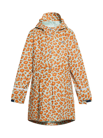 Schmuddelwedda Mädchen Regenparka in Pastellmint Orange Leo