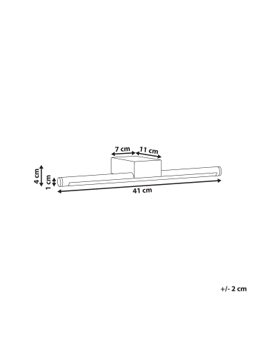 Beliani Spiegel- und Bilderleuchte CASAL in Schwarz - (W) 41 x (H) 4 x (L) 11 cm