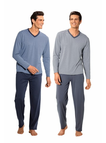 LE JOGGER Pyjama in blau-marine, grau-anthrazit