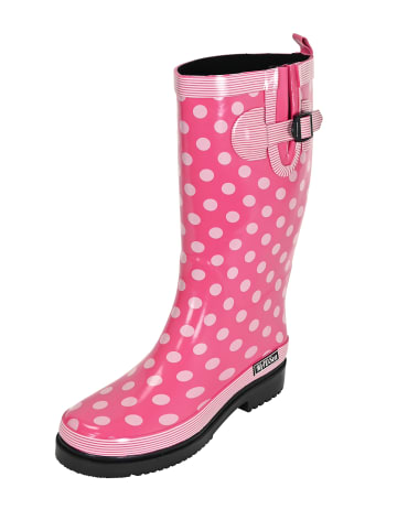 MADSea Gummistiefel Ocean High Langschaft in Pink mit weißen Punkten