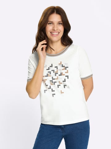 Sieh an! Kurzarm-Shirt in ecru-camel