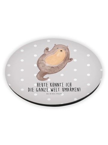 Mr. & Mrs. Panda magnet Otter Umarmen mit Spruch in Grau Pastell