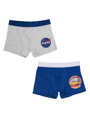 United Labels 2er Pack NASA Boxershorts in blau/grau