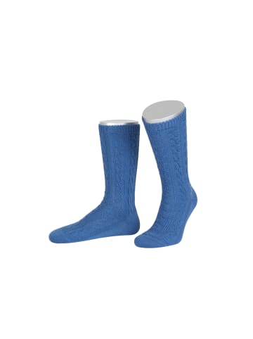 Lusana Trachtenschoppersocken L5697 in mittelblau (10)