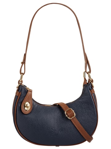 Samantha Look Handtasche echt Leder in blau